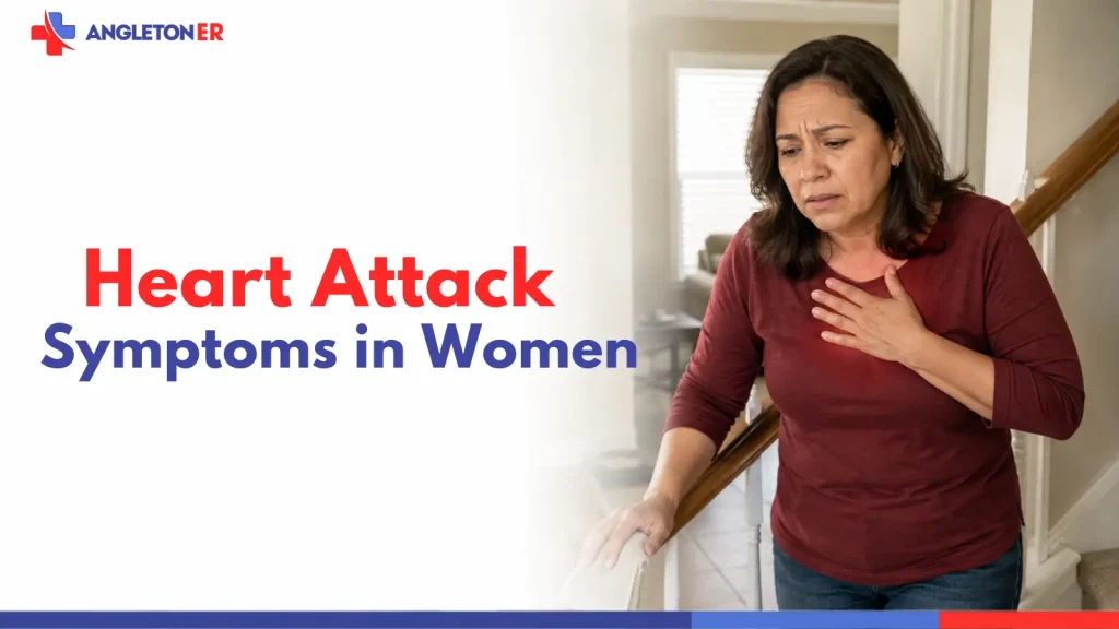 Woman experiencing possible heart attack symptoms at home, featured image for heart attack symptoms in women and warning signs that can be easy to miss.